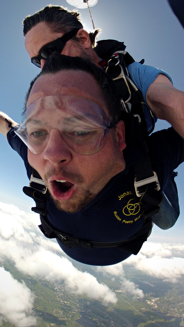 Jonas Cain diving into the sky