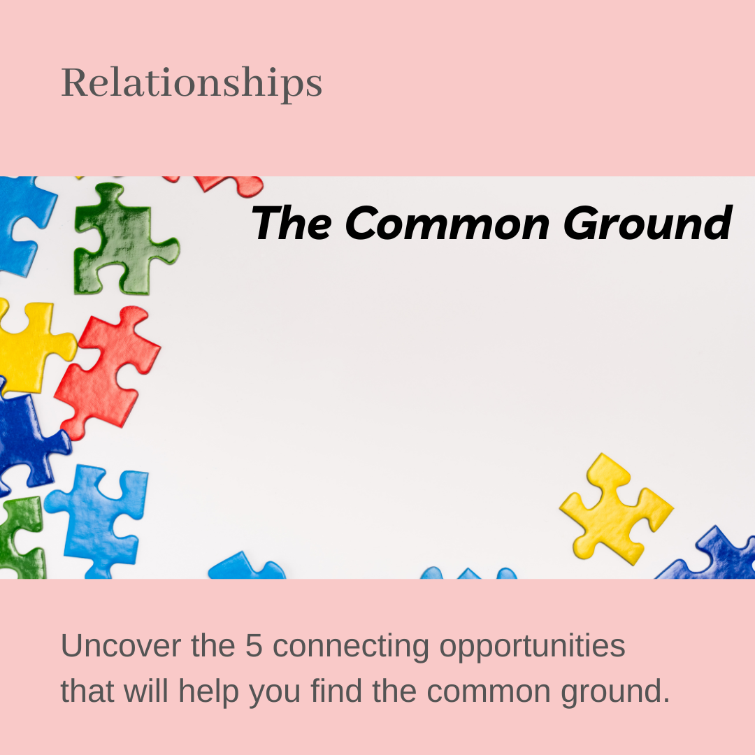 Relationships: The Common Ground: Uncover the 5 connecting opportunities that will help you find the common ground.