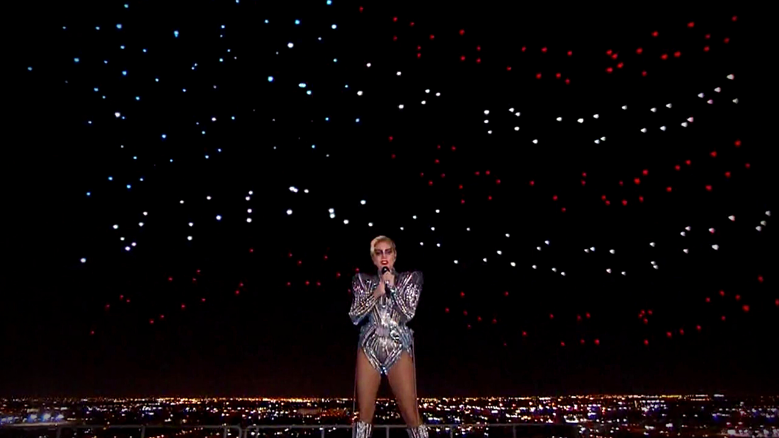 Lady Gaga performs at the 2017 Super Bowl halftime show