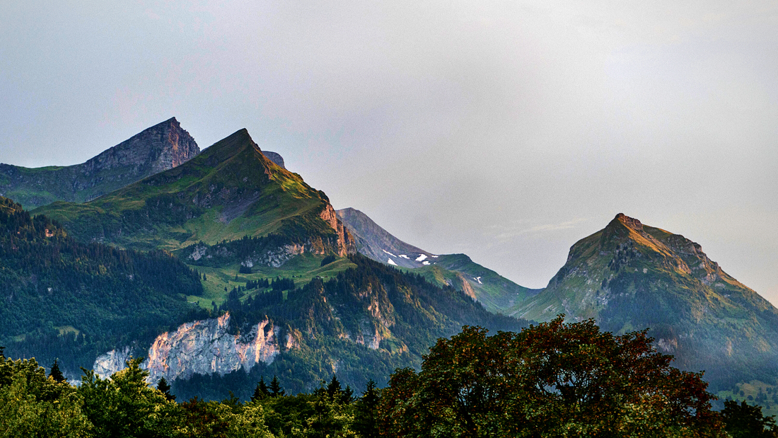 A mountain view.