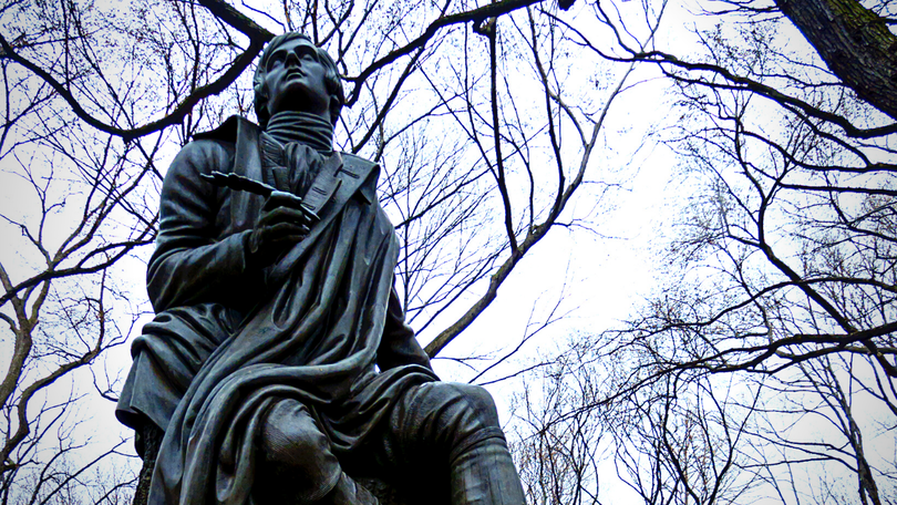 A statue of the Ploughman Poet, Robert Burns